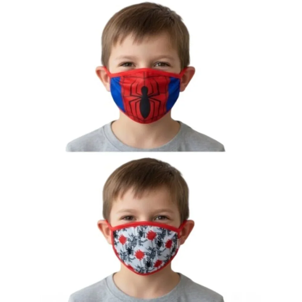Marvel SPIDER-MAN 2Pcs. Re-Usable Washable Kids Cloth Face Masks (4+)